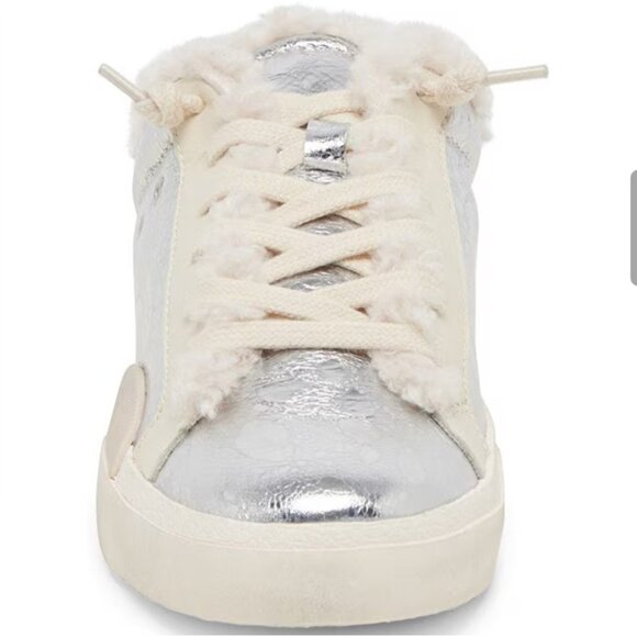 NEW  DOLCE VITA Leather Zantel Sneakers in Silver Multi for women 1125 3t7 - Picture 12 of 12